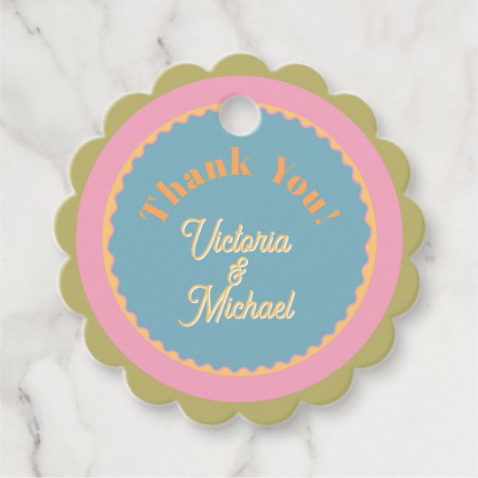 モダンウェディング ダイジー カラフル サンクス フェイバータグ (正面)