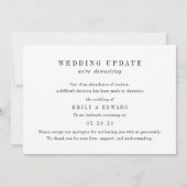 モダンウェディング ダウンサイズ発表 フォトカード セーブザデート (裏面)
