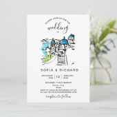 モダンウェディング デスティネーション ギリシャの島 スキアトス 招待状 (スタンド正面)