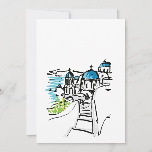 モダンウェディング デスティネーション ギリシャの島 スキアトス 招待状 (裏面)