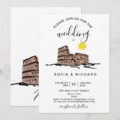 モダンウェディング デスティネーション ローマ イタリア コロッセオ 招待状 (正面/裏面)