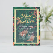 モダンウェディング ドリンク&ビーマリード トロピカルフラワー 招待状 (スタンド正面)