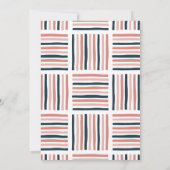 モダンウェディング ピンクウォーターカラー おしゃれなストライプ 招待状 (裏面)