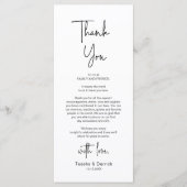 モダンウェディング プレースティング ディナー 感謝カード プログラム (正面)