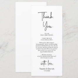 モダンウェディング プレースティング ディナー 感謝カード プログラム