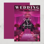 モダンウェディング マガジン カバー-ピンク 招待状 (正面/裏面)