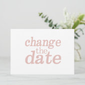 モダンウェディング 変更のお知らせ ピンク 延期しました 案内状 (スタンド正面)