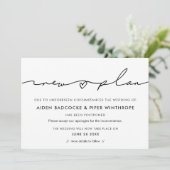 モダンウェディング 新しい計画 日程更新 発表 招待状 (スタンド正面)