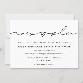 モダンウェディング 新しい計画 日程更新 発表 招待状