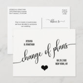 モダンウェディング  日程変更 プラン延期 案内ポストカード (正面/裏面)