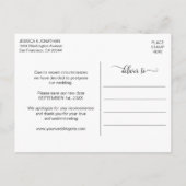 モダンウェディング  日程変更 プラン延期 案内ポストカード (裏面)