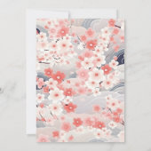 モダンウェディング 桜の花と波 セーブザデート (裏面)