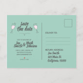 モダンウェディング　私たち結婚します　ドゥードル 案内ポストカード (裏面)