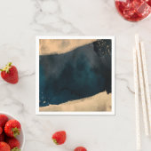 モダンウォーターカラーブルー&ピーチコーラルシック結婚ズ スタンダードカクテルナプキン (インサイチュ)