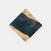 モダンウォーターカラーブルー&ピーチコーラルシック結婚ズ スタンダードカクテルナプキン (角)