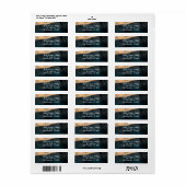 モダンウォーターカラーブルー&ピーチコーラルシック結婚ズ ラベル (フルシート)