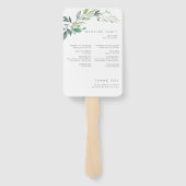 モダンウォーターカラーユーカリの葉グリーン ハンドファン (裏面)