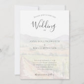 モダンウォーターカラーヴィンヤードワイナリー結婚ズ 招待状 (正面)