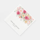 モダンウォーターカラー 明るいピンクの花嫁衣裳 スタンダードランチョンナプキン (角)