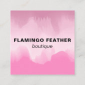 モダンウォータ芸術的ーカラーピンクフラミンゴブティック スクエア名刺 (正面)