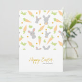 モダンウサギ人参パターンハッピーイースター シーズンカード (スタンド正面)