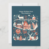 モダンウッドランドスカンジナビアクリスマス シーズンカード (正面)