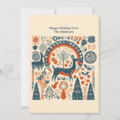 モダンウッドランドスカンジナビアクリスマス シーズンカード (正面)