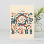 モダンウッドランドスカンジナビアクリスマス シーズンカード (スタンド正面)