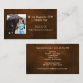モダンウマ科のスタイリッシュ獣医ブラウンのテクスチャ 名刺 (正面/裏面)