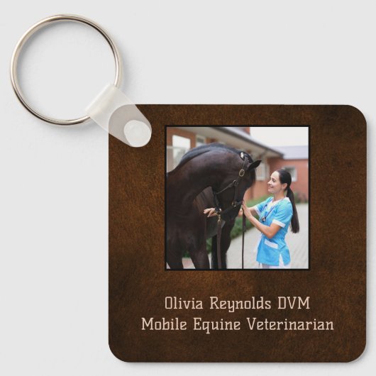 モダンウマ科のスタイリッシュ獣医プロモーション キーホルダー (正面)