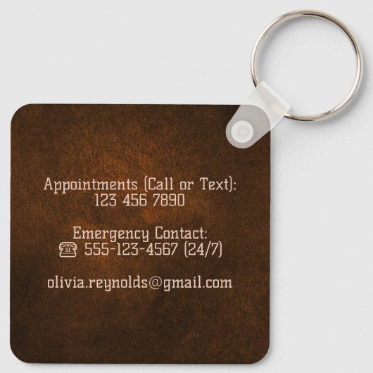 モダンウマ科のスタイリッシュ獣医プロモーション キーホルダー (裏面)