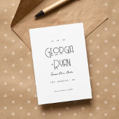 モダンウルトラミニマルアートデコウェディング セーブザデート