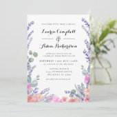 モダンウータカラーユーカリ&ラベンダー結婚ズ 招待状 (スタンド正面)