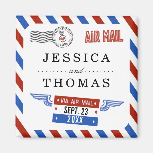 モダンエアメールウェディングコレクション マグネット (正面)