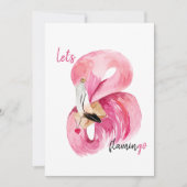 モダンエキゾチックなピンクレッツフラミンゴの水彩 シーズンカード (正面)