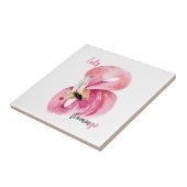 モダンエキゾチックなピンクレッツフラミンゴの水彩 タイル (側面)
