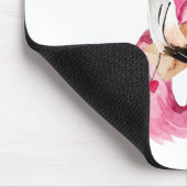 モダンエキゾチックなピンクレッツフラミンゴの水彩 マウスパッド (コーナー)