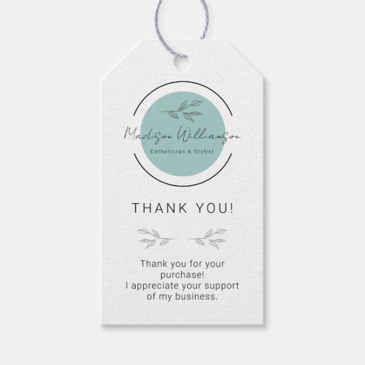 モダンエステティシャンスタイリストスパお客様ありがとうございます ギフトタグ (正面)