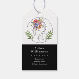 モダンエステティシャンスタイリストスパエレガントチックフラワ ギフトタグ