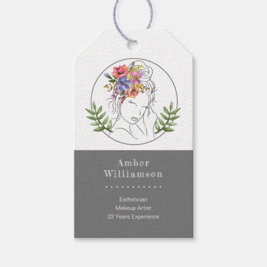 モダンエステティシャンスタイリストスパシエレガントックフローラ ギフトタグ (正面)