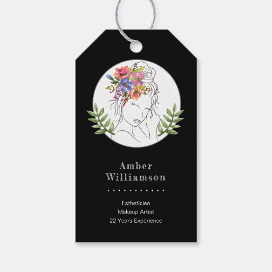 モダンエステティシャンスタイリストスパシエレガントックフローラ ギフトタグ (正面)