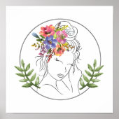 モダンエステティシャンスタイリストスパシエレガントックフローラ ポスター (正面)