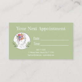 モダンエステティシャンスタイリストスパシエレガントックフローラ 予約カード