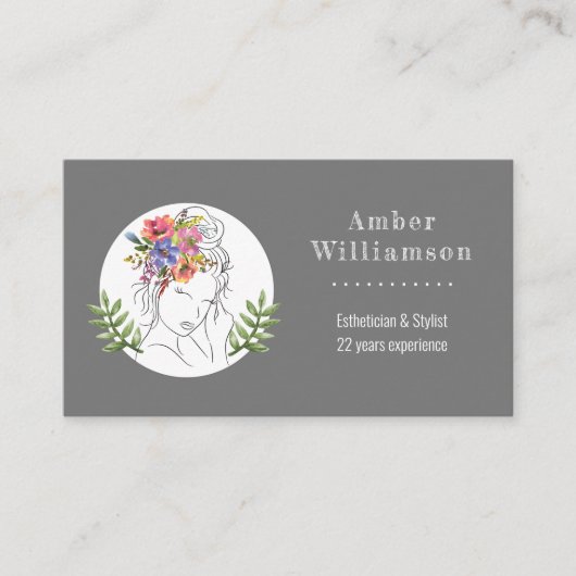 モダンエステティシャンスタイリストスパシエレガントックフローラ 予約カード (正面)