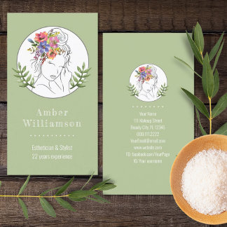 モダンエステティシャンスタイリストスパシエレガントックフローラ 名刺