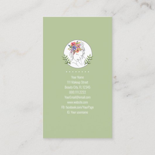 モダンエステティシャンスタイリストスパシエレガントックフローラ 名刺 (裏面)