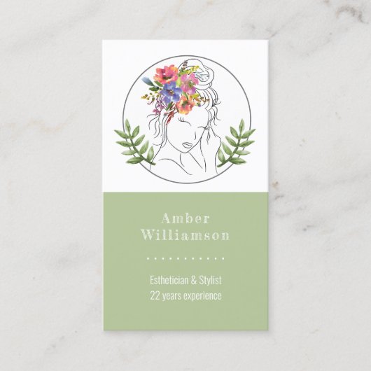 モダンエステティシャンスタイリストスパシエレガントックフローラ 名刺 (正面)