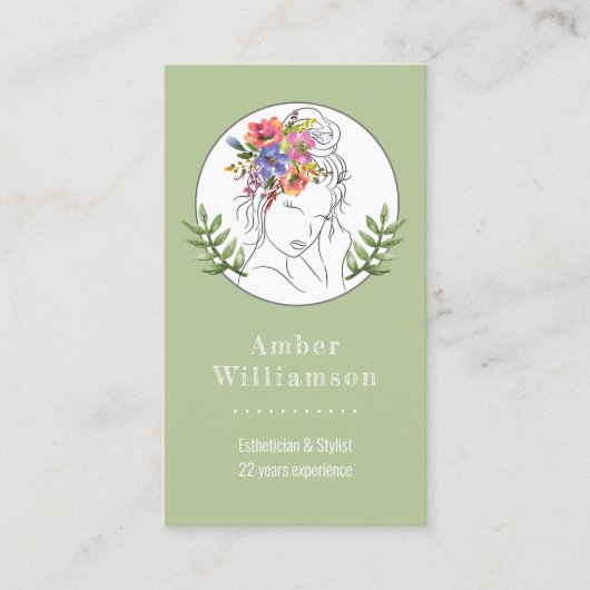 モダンエステティシャンスタイリストスパシエレガントックフローラ 名刺 (正面)