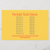 モダンエステティシャン SPA ネイルサロン 料金表 チラシ (裏面)