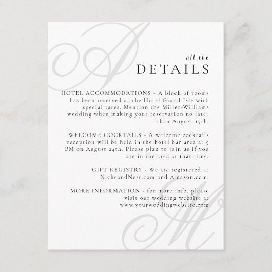 モダンエッジエレガントモノグミニマルラム詳細 エンクロージャーカード (正面)